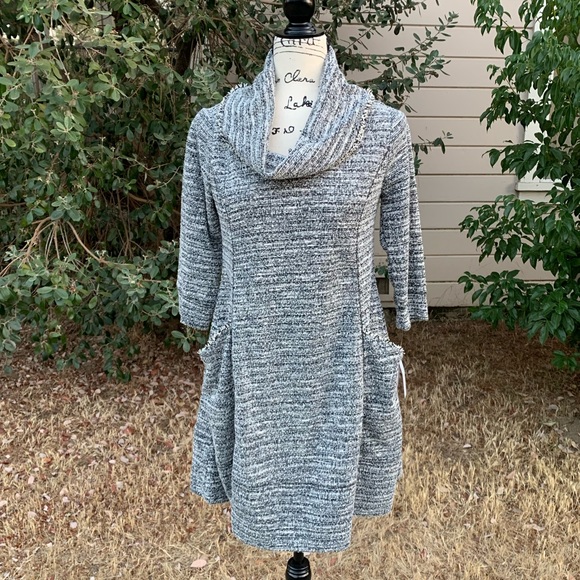 Robbie Bee Petite Black / White Cowl Neck Dress S - Picture 6 of 15